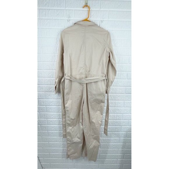 Everlane Jumpsuit Size 0 Attached Belt Beige Long Sleeve - Picture 8 of 13